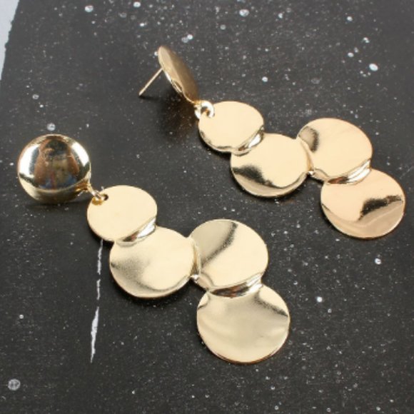 Jewelry - NWOT | Disc tassel drop earrings, gold plated for pierced ears